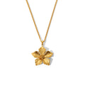 Five-petaled flower exquisite design for any season  stainless steel tarnish free water resistant necklace