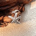 2 starfishes ocean inspired silver&gold adjustable open ring stainless steel tarnish free