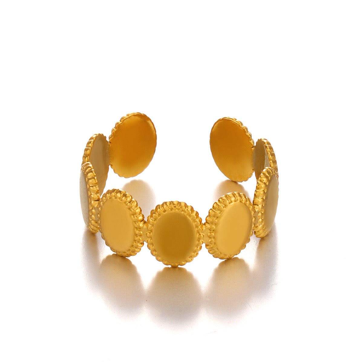 Little ovals simple design adjustable open ring stainless steel water resistant