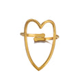 Large heart design gold&silver adjustable ring stainless steel tarnish free water resistant simple