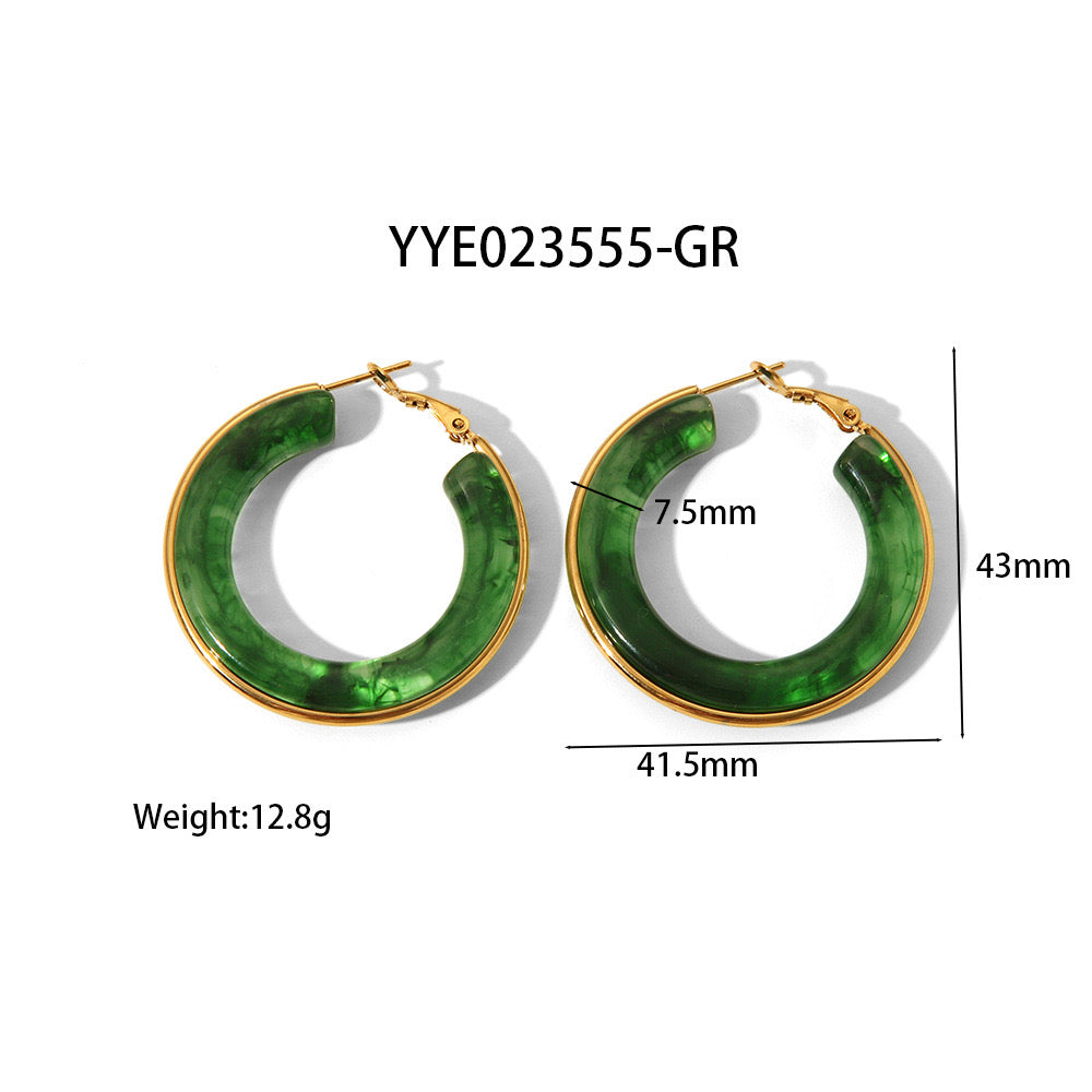 Colourful hoops earrings stainless steel tarnish free