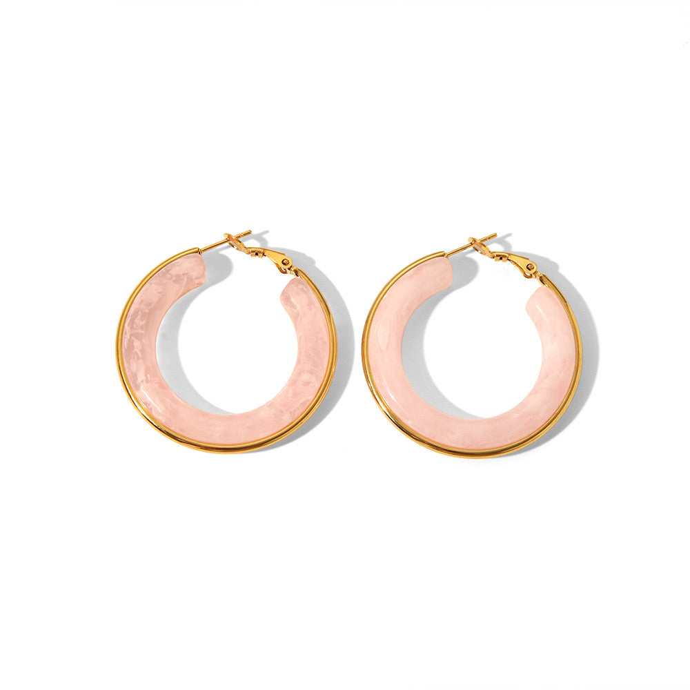 Colourful hoops earrings stainless steel tarnish free