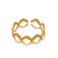 Wavy classic design stainless steel tarnish free water resistant adjustable size ring