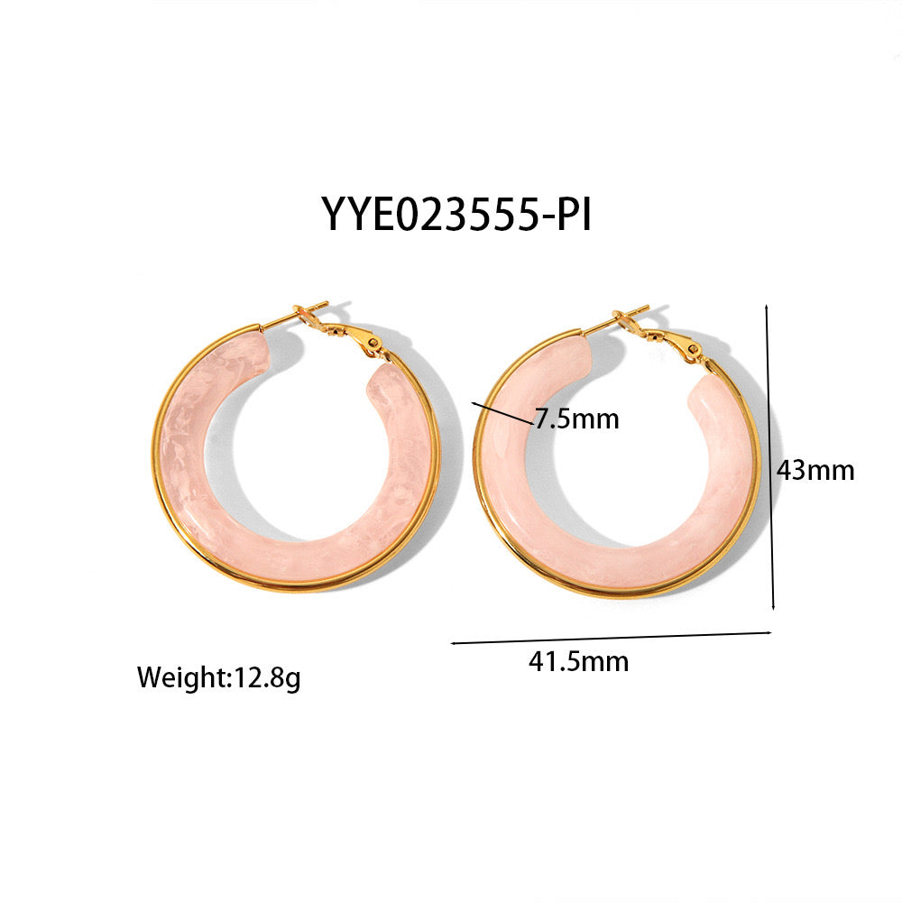 Colourful hoops earrings stainless steel tarnish free