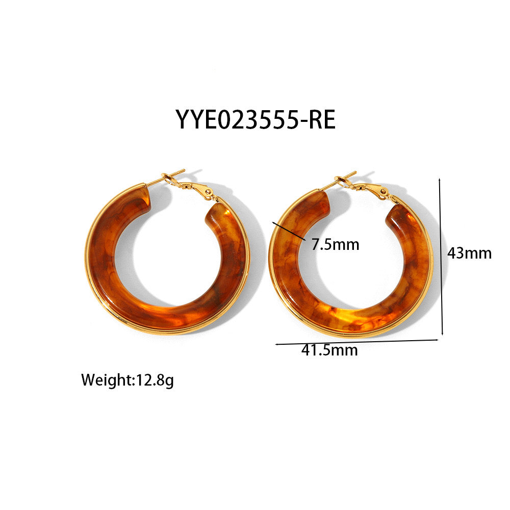 Colourful hoops earrings stainless steel tarnish free
