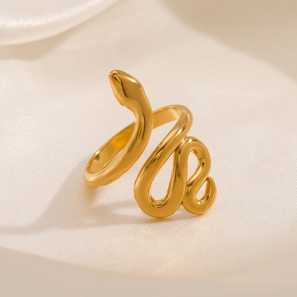 Snake coils design adjustable open ring stainless steel water-resistant