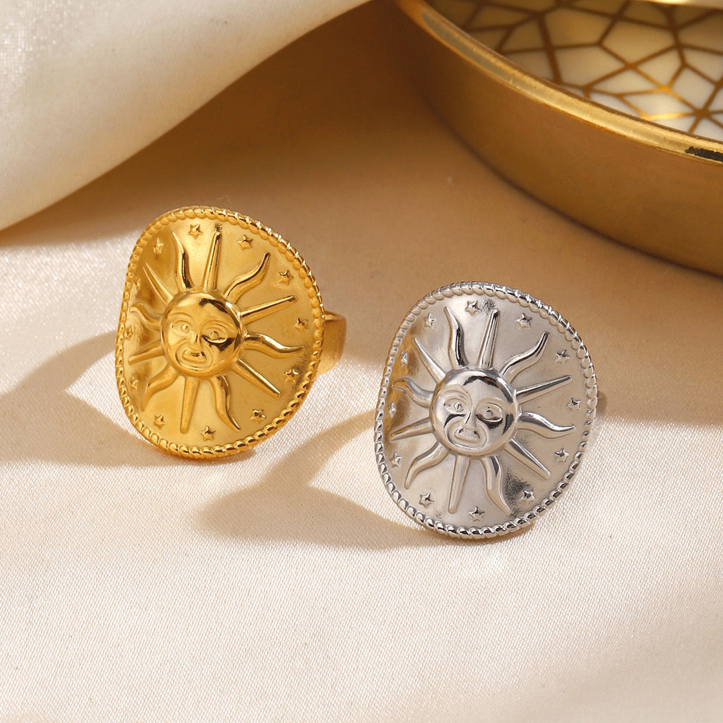 Energy Sun stainless steel water resistant tarnish free adjustable size ring