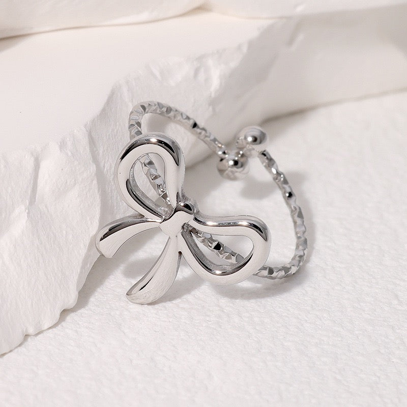 Classic blessing bow adjustable ring stainless steel water-resistant