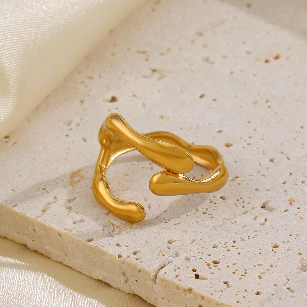 Stylish unique design adjustable ring stainless steel water resistant