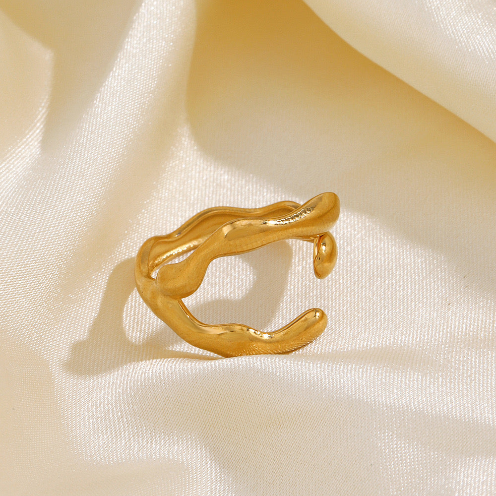 Stylish unique design adjustable ring stainless steel water resistant
