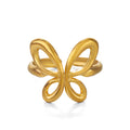 Butterfly shape design adjustable stainless steel water-resistant ring