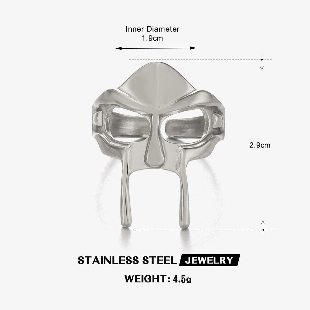 Armour head design adjustable size gold&silver ring stainless steel tarnish free