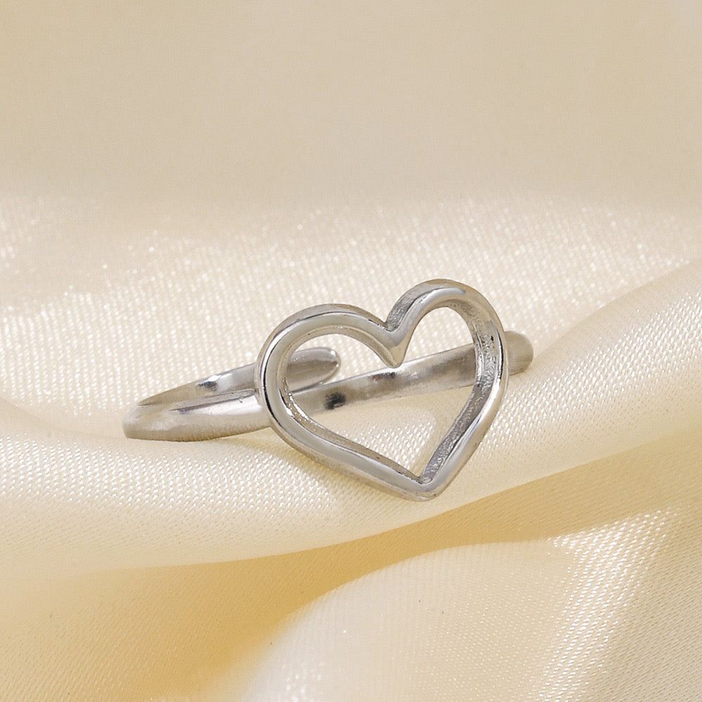 Small Heart classic adjustable stainless steel tarnish free ring
