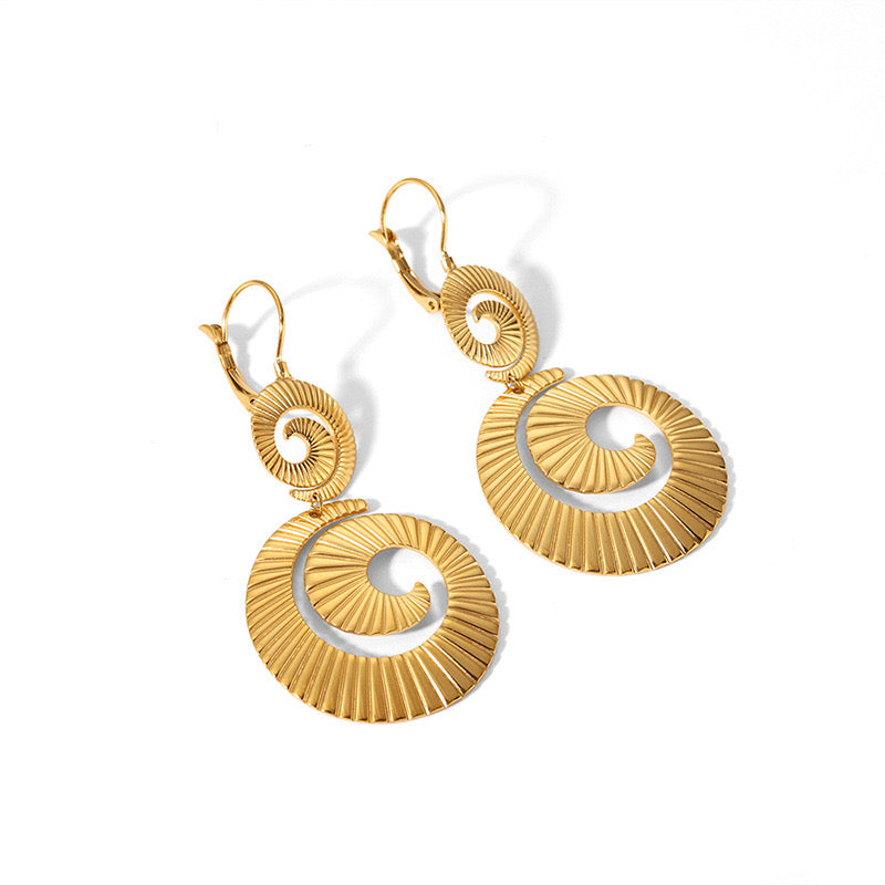 Swirls design ocean inspired dangle earrings stainless steel water resistant