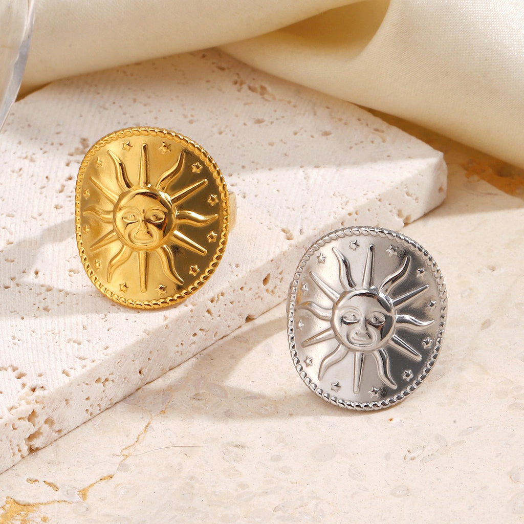 Energy Sun stainless steel water resistant tarnish free adjustable size ring