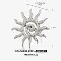 Sun with Swirl pattern ocean inspired adjustable ring stainless steel tarnish free water resistant  confidence and stylish