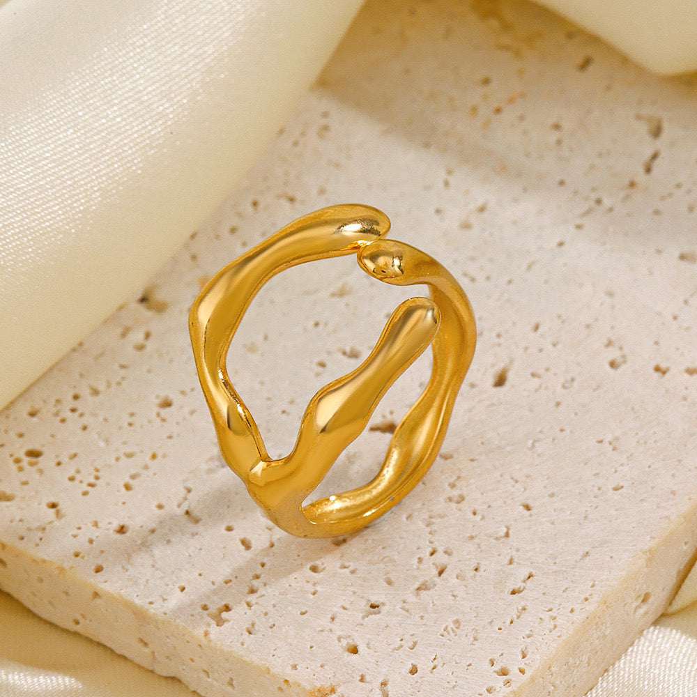 Stylish unique design adjustable ring stainless steel water resistant
