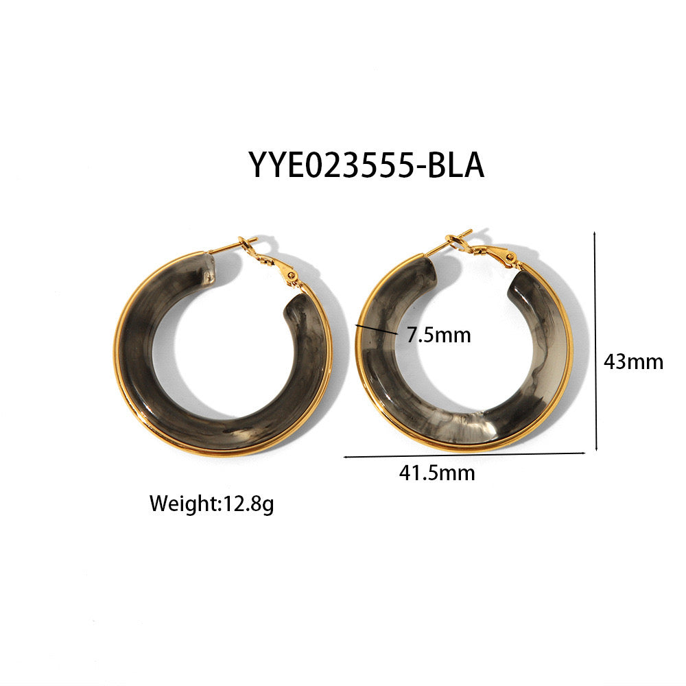 Colourful hoops earrings stainless steel tarnish free