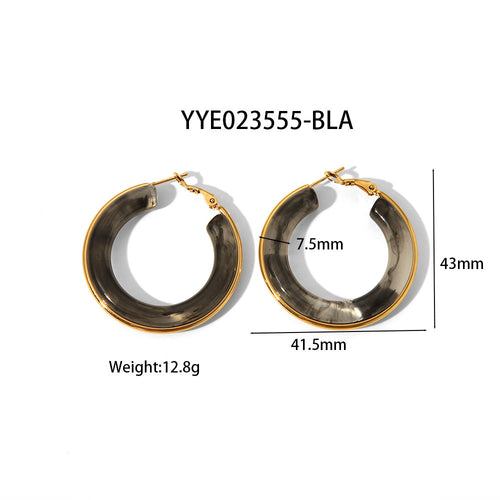 Colourful hoops earrings stainless steel tarnish free