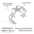 Starfish with swirl design gold&silver adjustable open bangle stainless steel tarnish free
