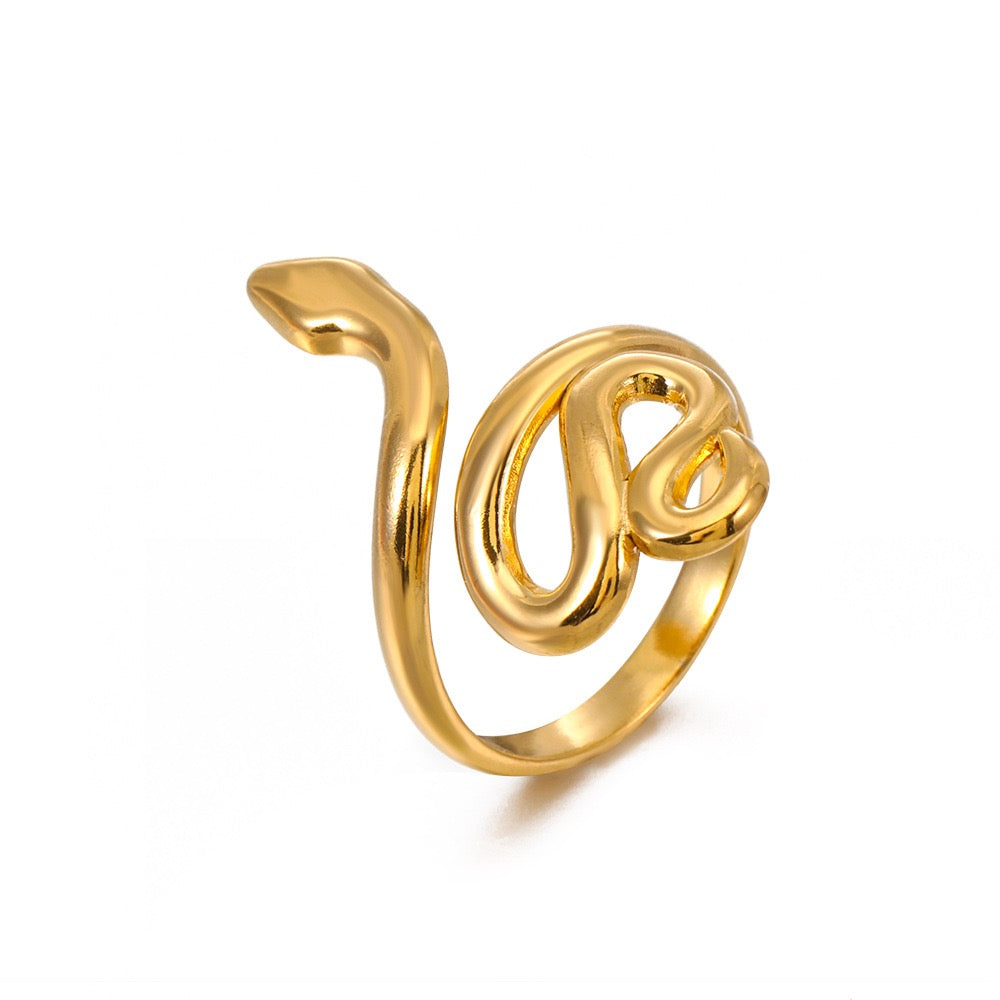 Snake coils design adjustable open ring stainless steel water-resistant