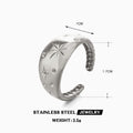 Starry sky design chunky adjustable ring stainless steel tarnish free water resistant