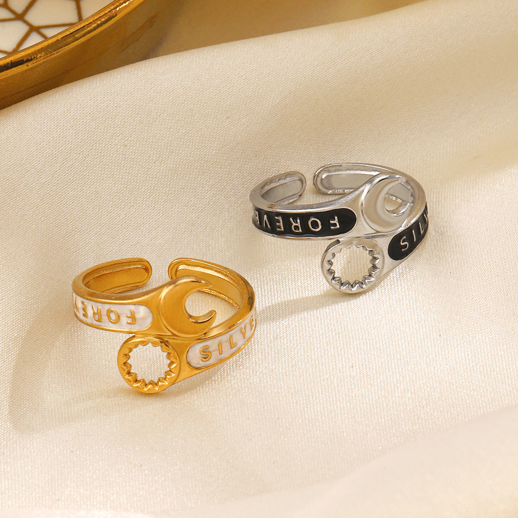 Spanner design Mechanic Engineer Unique design adjustable ring stainless steel tarnish free