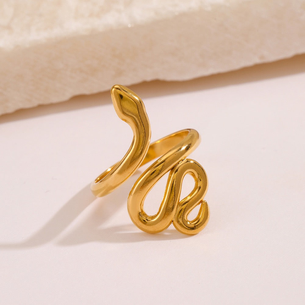 Snake coils design adjustable open ring stainless steel water-resistant