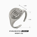 Swirl ocean inspired adjustable ring stainless steel tarnish free water resistant