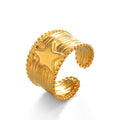 Star chunky ring stainless steel tarnish free adjustable size