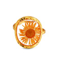 Preserved flowers design adjustable ring stainless steel water-resistant