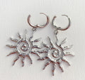 Dangle sun and swirl stylish positive energy earrings stainless steel tarnish free