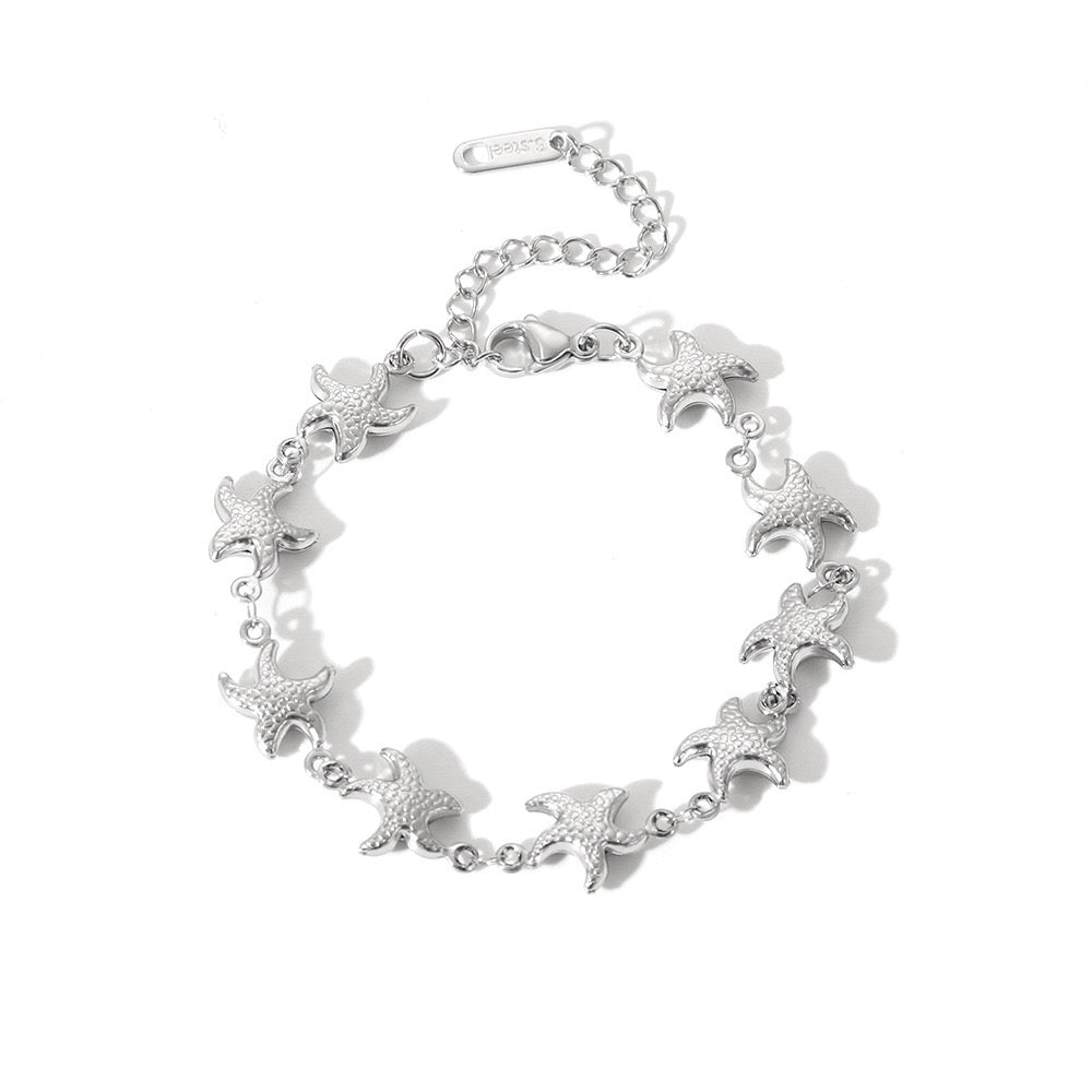 Small Starfish design light weight adjustable bracelet stainless steel tarnish free